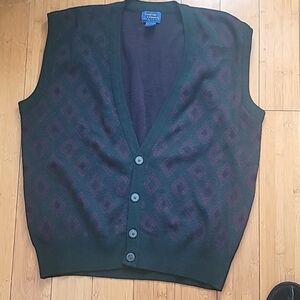 Grandpa Sweater Vest Wool Blend Retro Old Money SZ XL